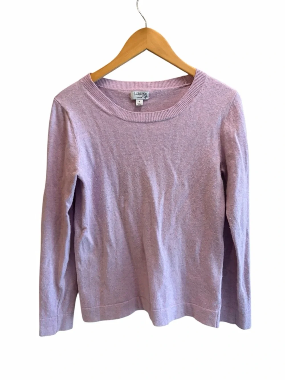 J. Crew Teddie Sweater Long Sleeve Round Neck Cotton Wool Sweater Pink Small
